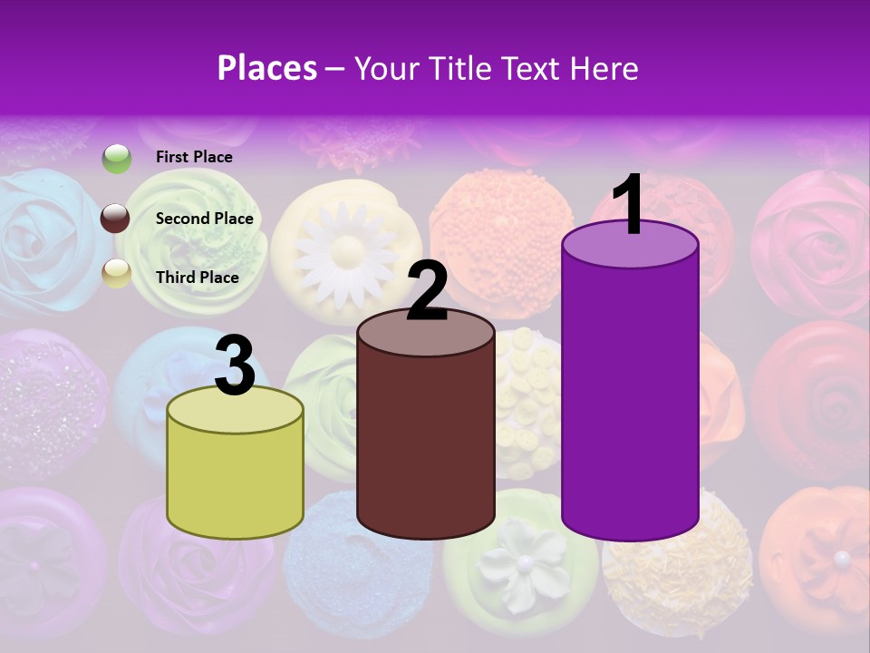 Colorful Flowers Fairy Cakes PowerPoint Template