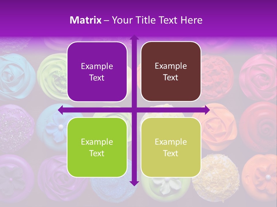 Colorful Flowers Fairy Cakes PowerPoint Template