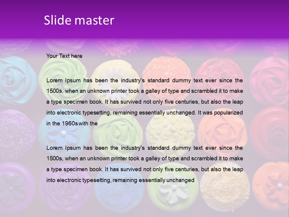 Colorful Flowers Fairy Cakes PowerPoint Template