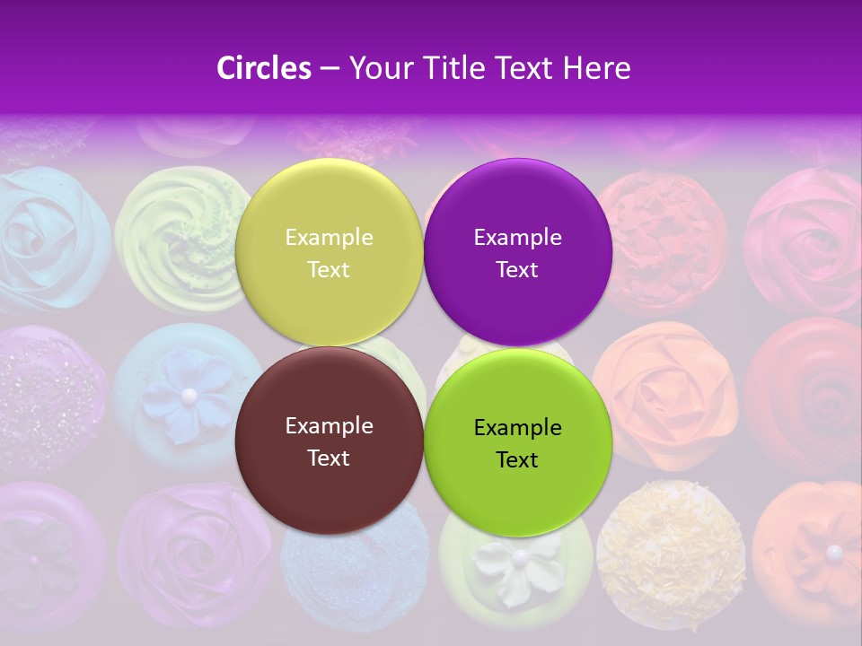 Colorful Flowers Fairy Cakes PowerPoint Template