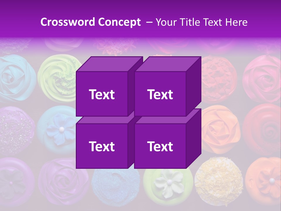 Colorful Flowers Fairy Cakes PowerPoint Template