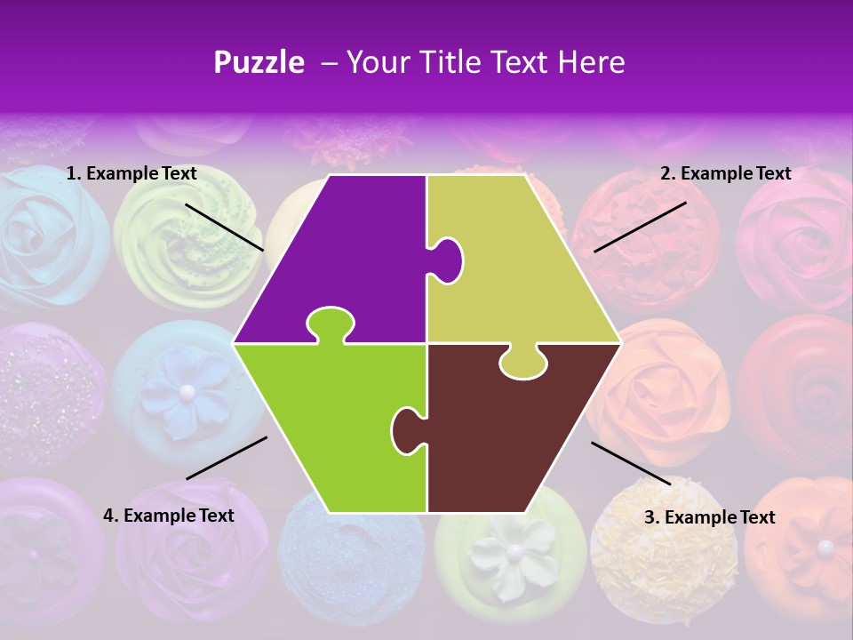 Colorful Flowers Fairy Cakes PowerPoint Template