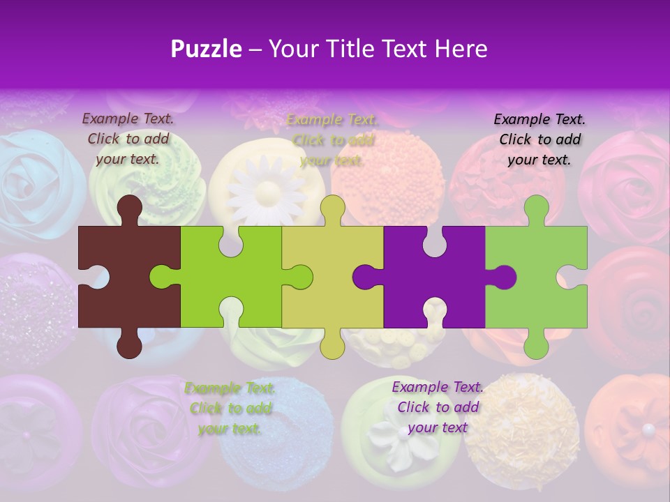 Colorful Flowers Fairy Cakes PowerPoint Template