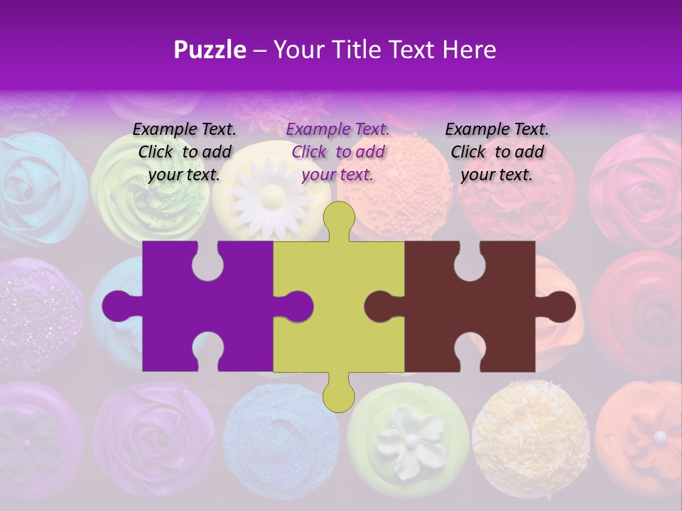 Colorful Flowers Fairy Cakes PowerPoint Template