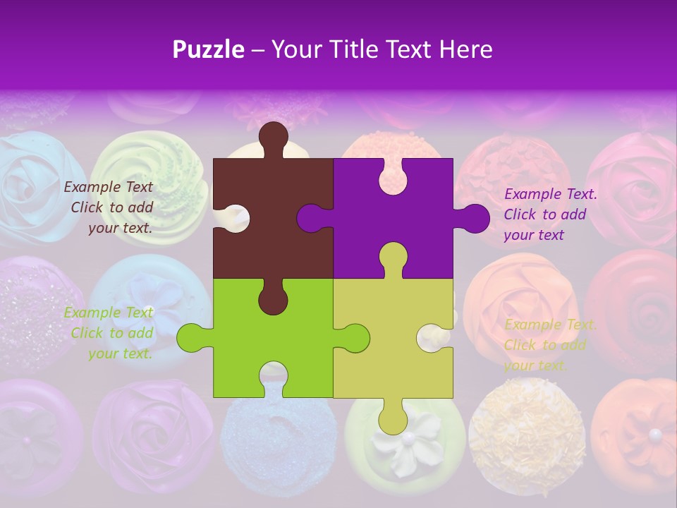 Colorful Flowers Fairy Cakes PowerPoint Template