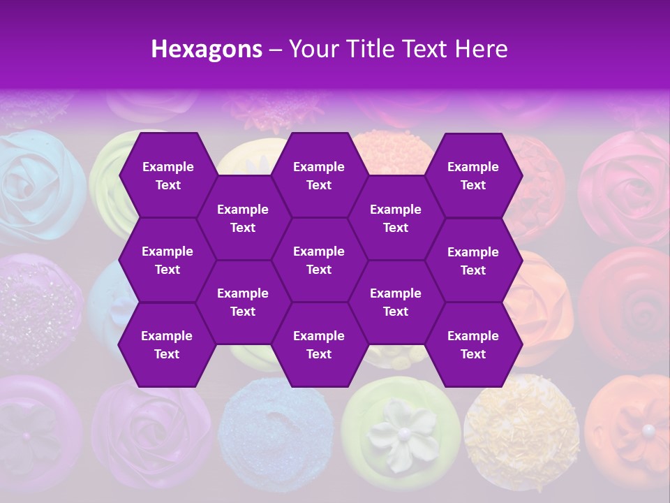 Colorful Flowers Fairy Cakes PowerPoint Template