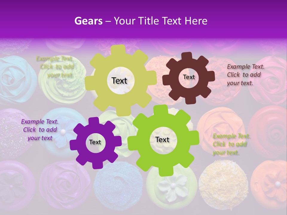 Colorful Flowers Fairy Cakes PowerPoint Template