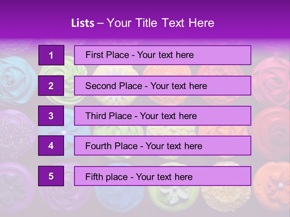 Colorful Flowers Fairy Cakes PowerPoint Template