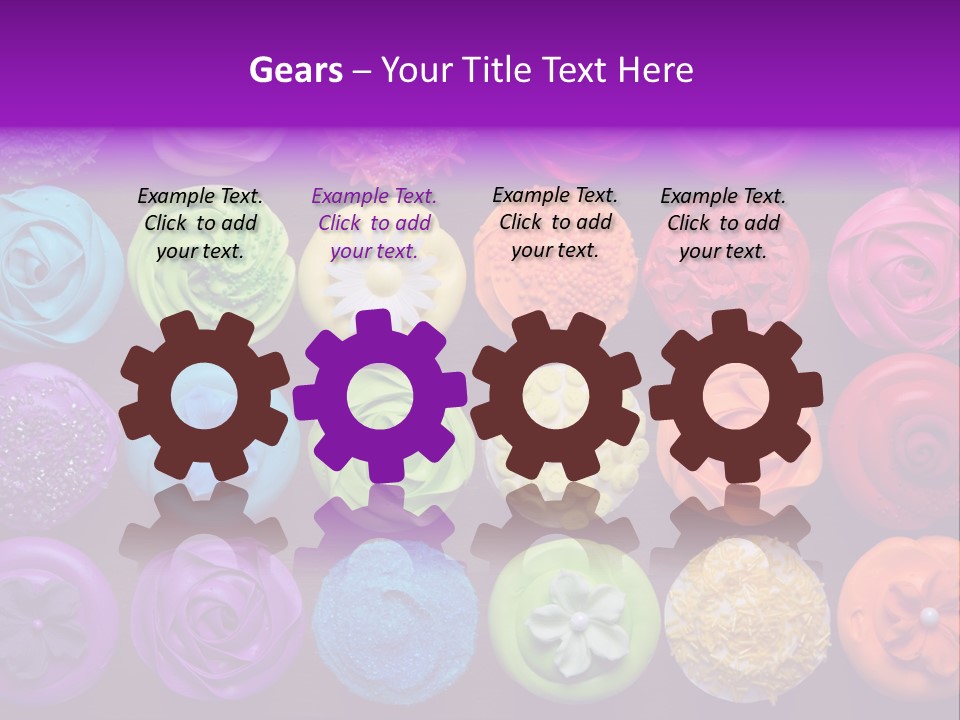 Colorful Flowers Fairy Cakes PowerPoint Template