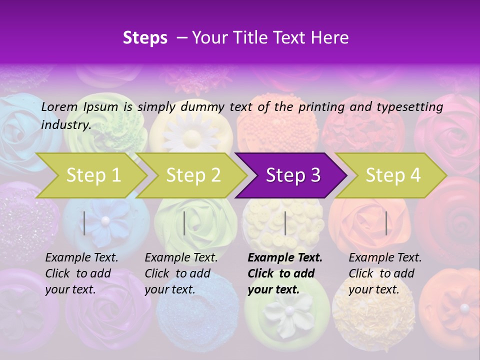 Colorful Flowers Fairy Cakes PowerPoint Template