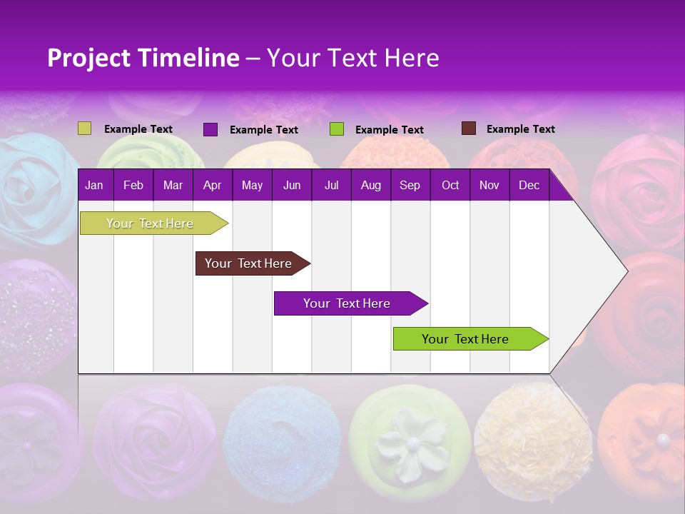 Colorful Flowers Fairy Cakes PowerPoint Template