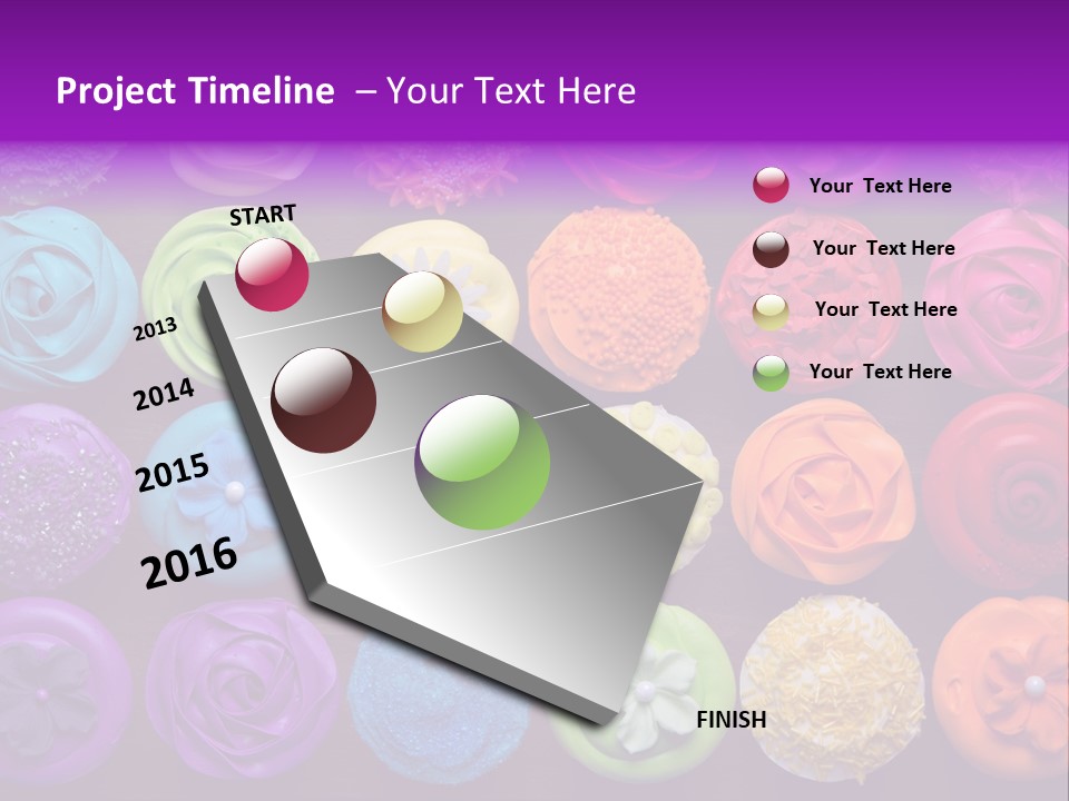 Colorful Flowers Fairy Cakes PowerPoint Template