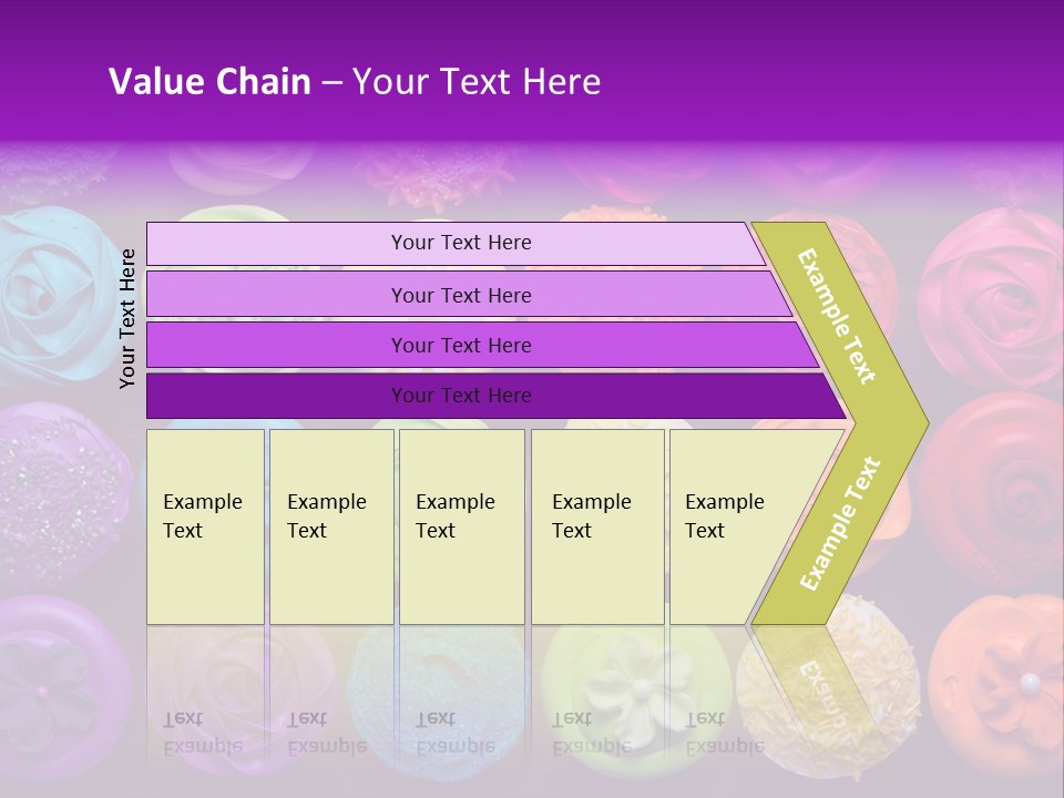 Colorful Flowers Fairy Cakes PowerPoint Template