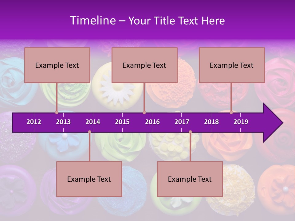 Colorful Flowers Fairy Cakes PowerPoint Template