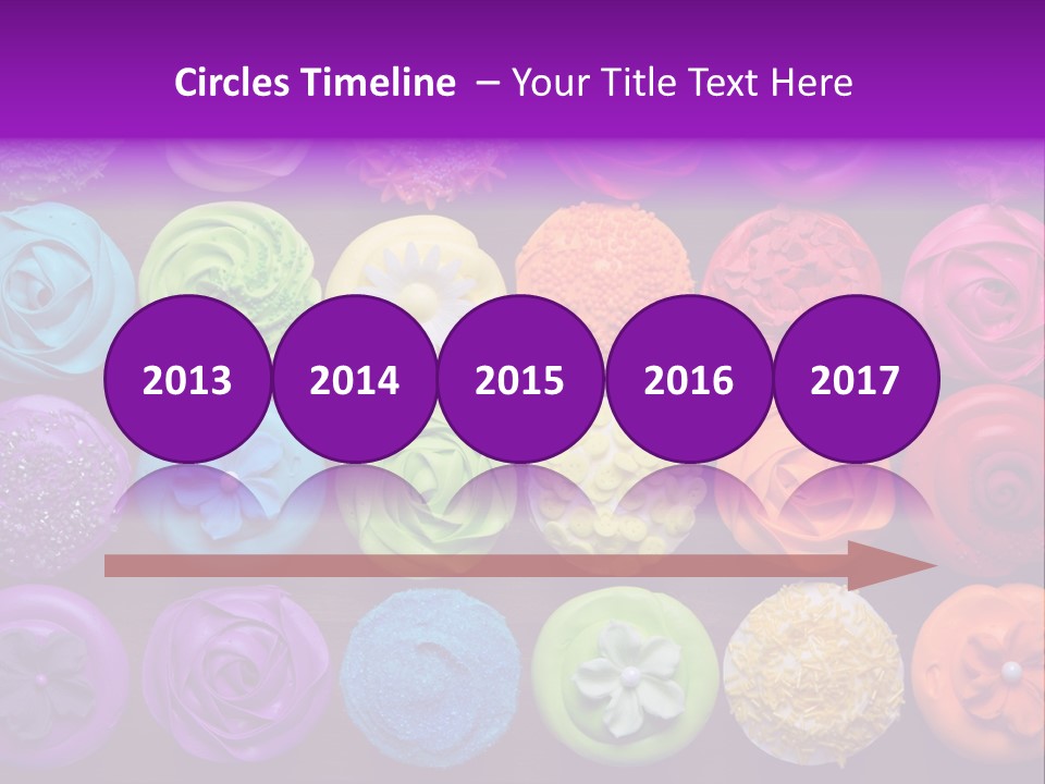 Colorful Flowers Fairy Cakes PowerPoint Template