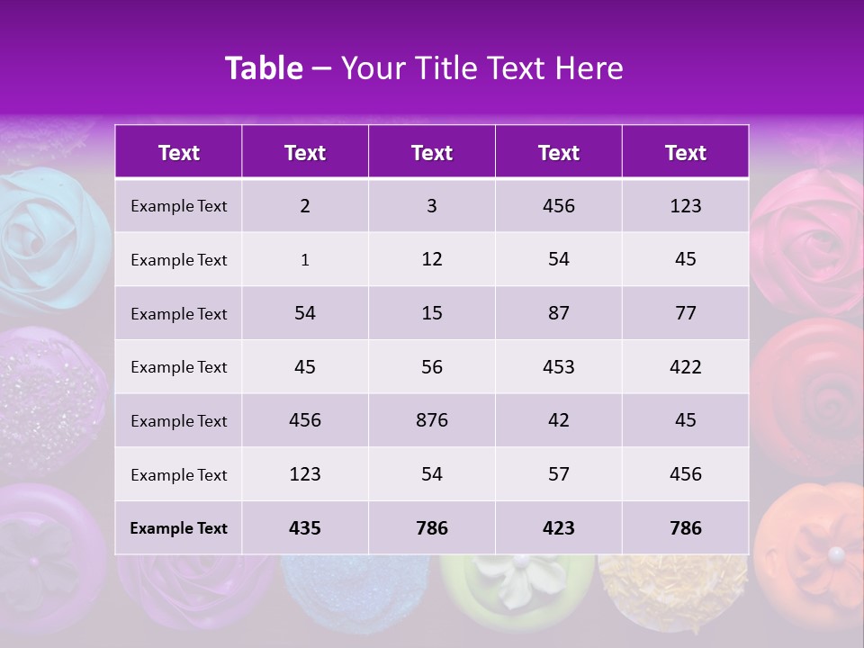 Colorful Flowers Fairy Cakes PowerPoint Template