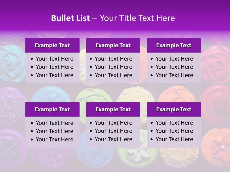 Colorful Flowers Fairy Cakes PowerPoint Template