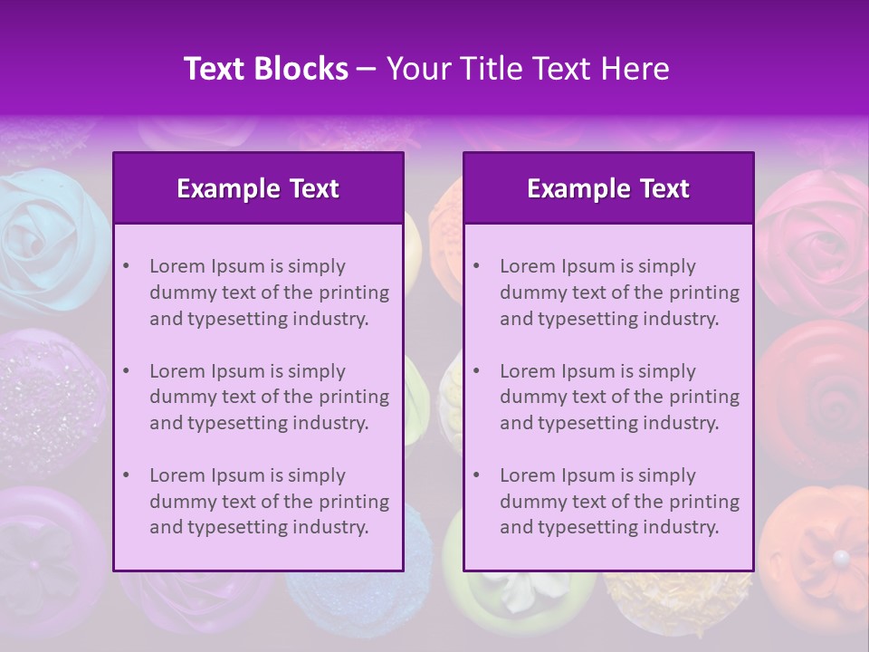 Colorful Flowers Fairy Cakes PowerPoint Template
