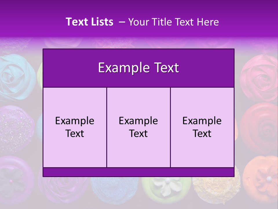 Colorful Flowers Fairy Cakes PowerPoint Template