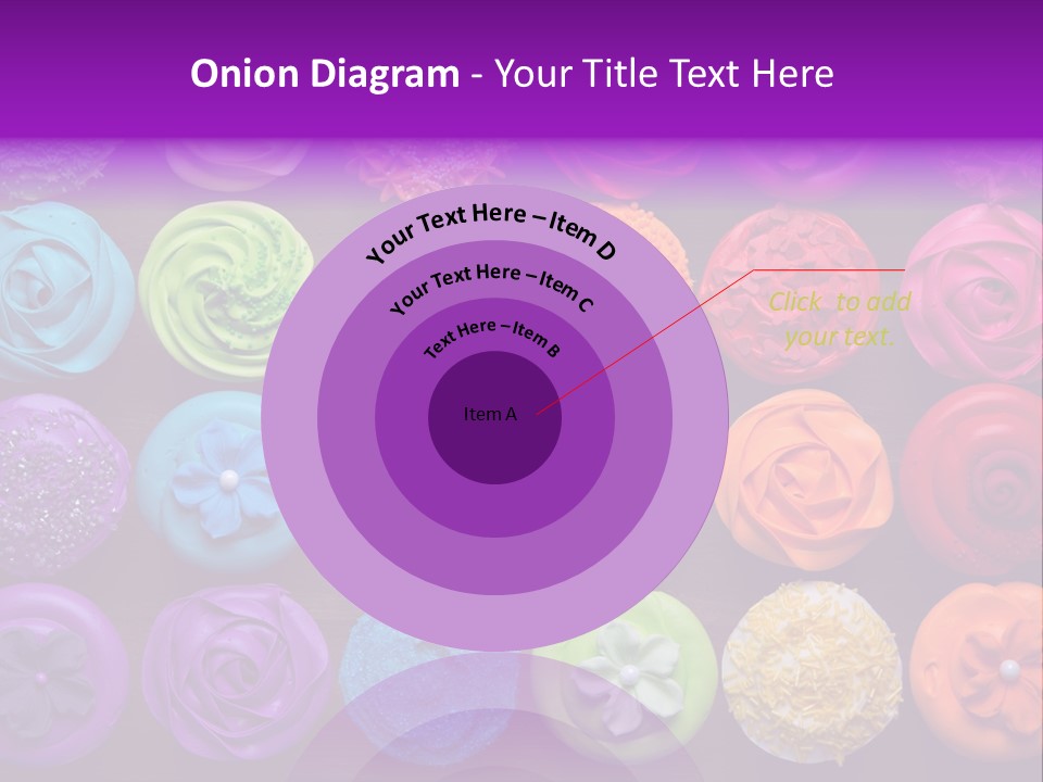 Colorful Flowers Fairy Cakes PowerPoint Template