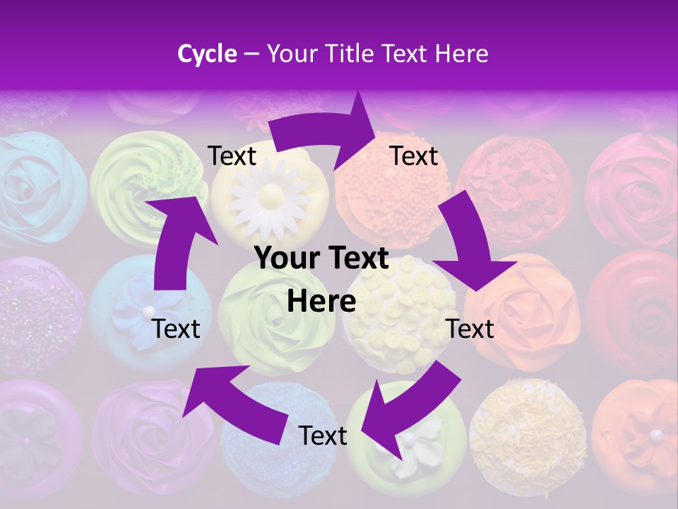 Colorful Flowers Fairy Cakes PowerPoint Template