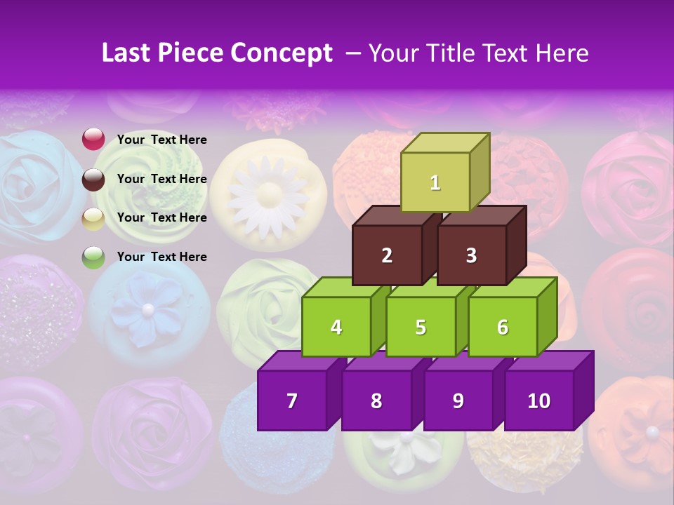 Colorful Flowers Fairy Cakes PowerPoint Template