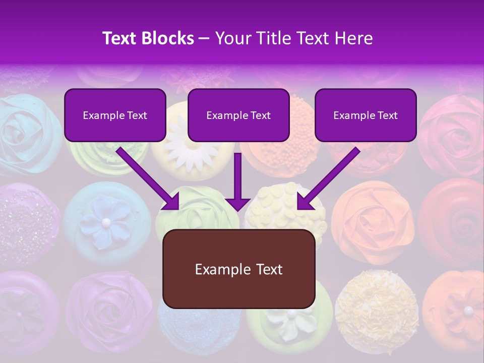 Colorful Flowers Fairy Cakes PowerPoint Template
