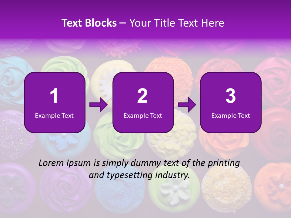 Colorful Flowers Fairy Cakes PowerPoint Template