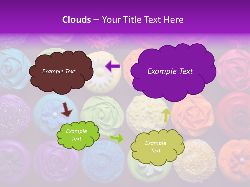 Colorful Flowers Fairy Cakes PowerPoint Template