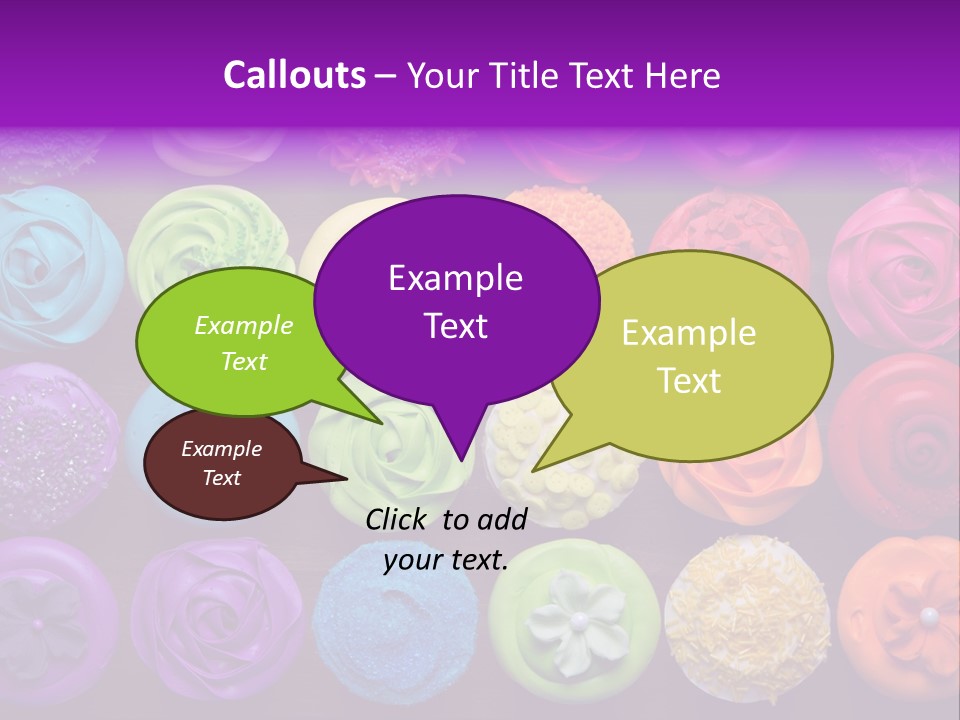 Colorful Flowers Fairy Cakes PowerPoint Template