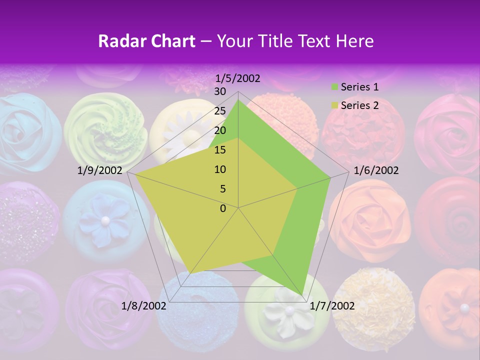 Colorful Flowers Fairy Cakes PowerPoint Template