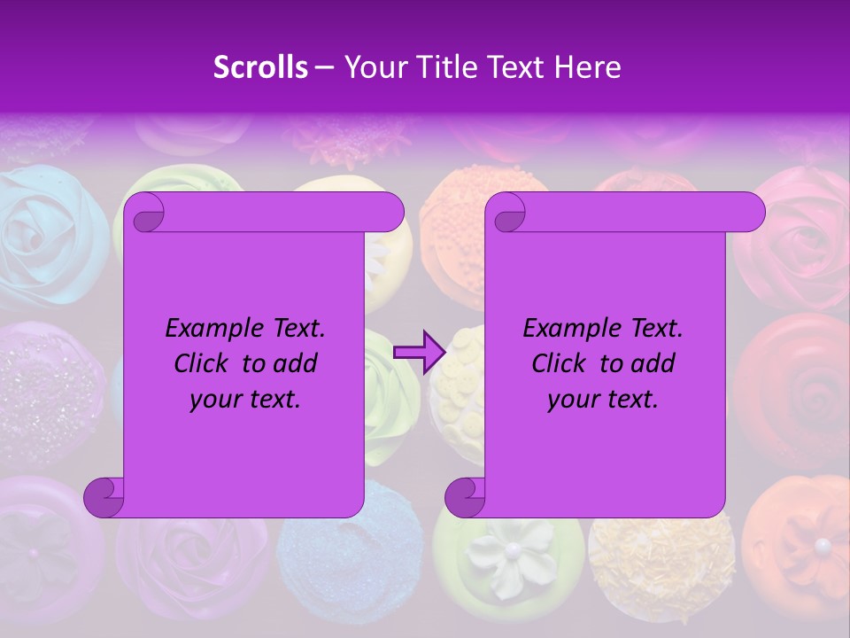 Colorful Flowers Fairy Cakes PowerPoint Template