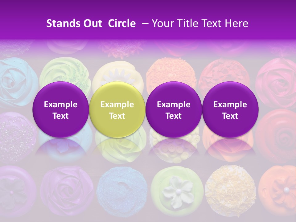 Colorful Flowers Fairy Cakes PowerPoint Template