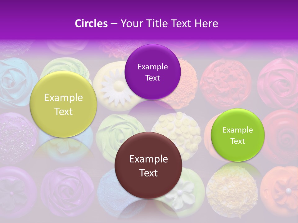 Colorful Flowers Fairy Cakes PowerPoint Template