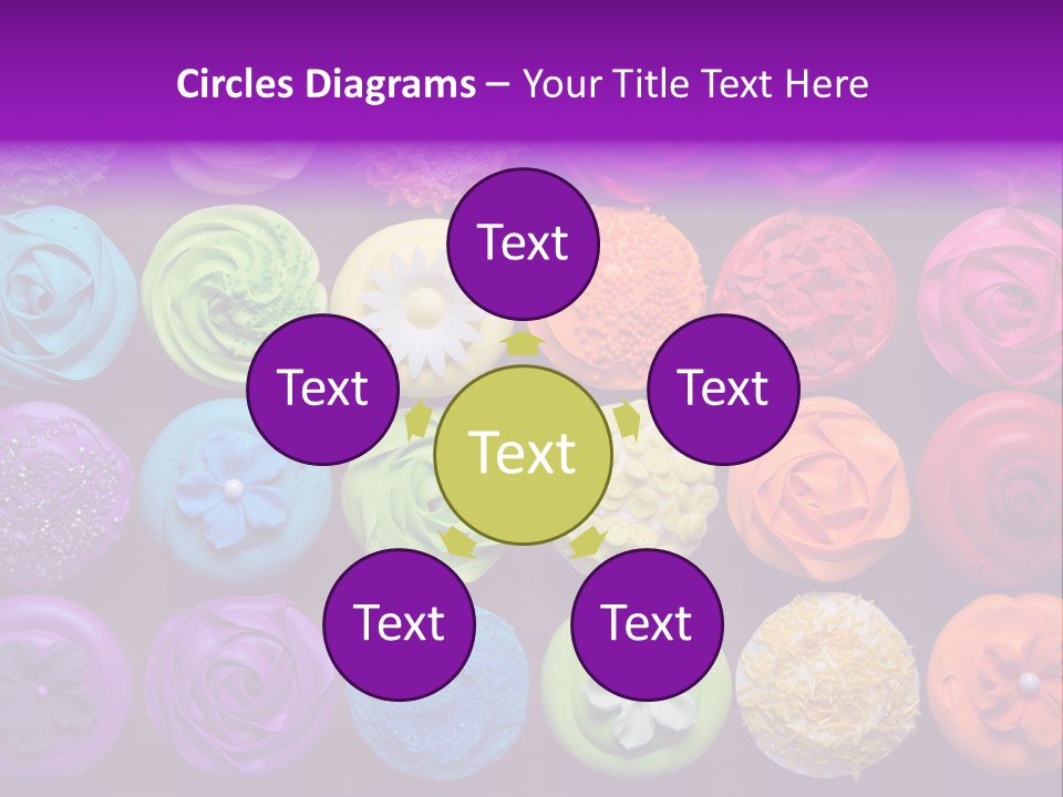 Colorful Flowers Fairy Cakes PowerPoint Template