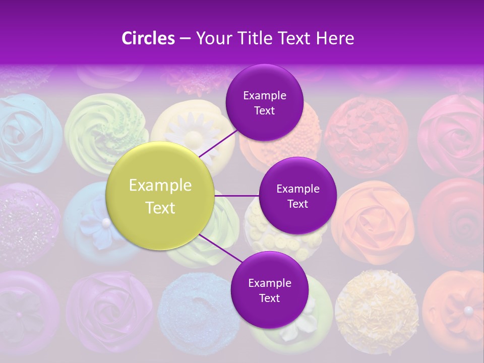 Colorful Flowers Fairy Cakes PowerPoint Template