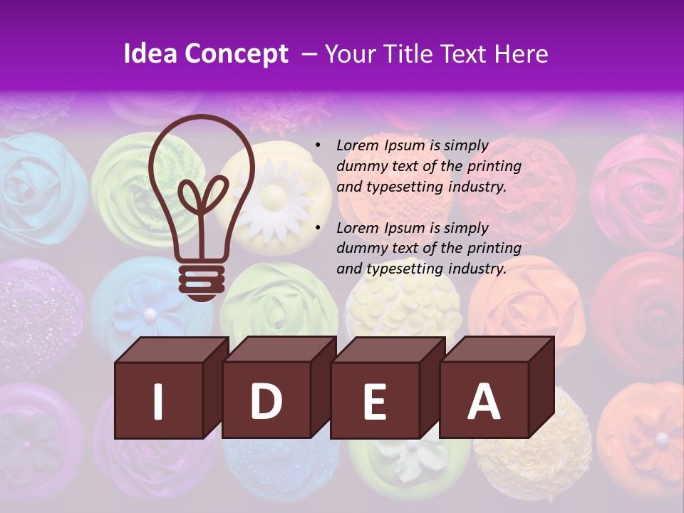 Colorful Flowers Fairy Cakes PowerPoint Template