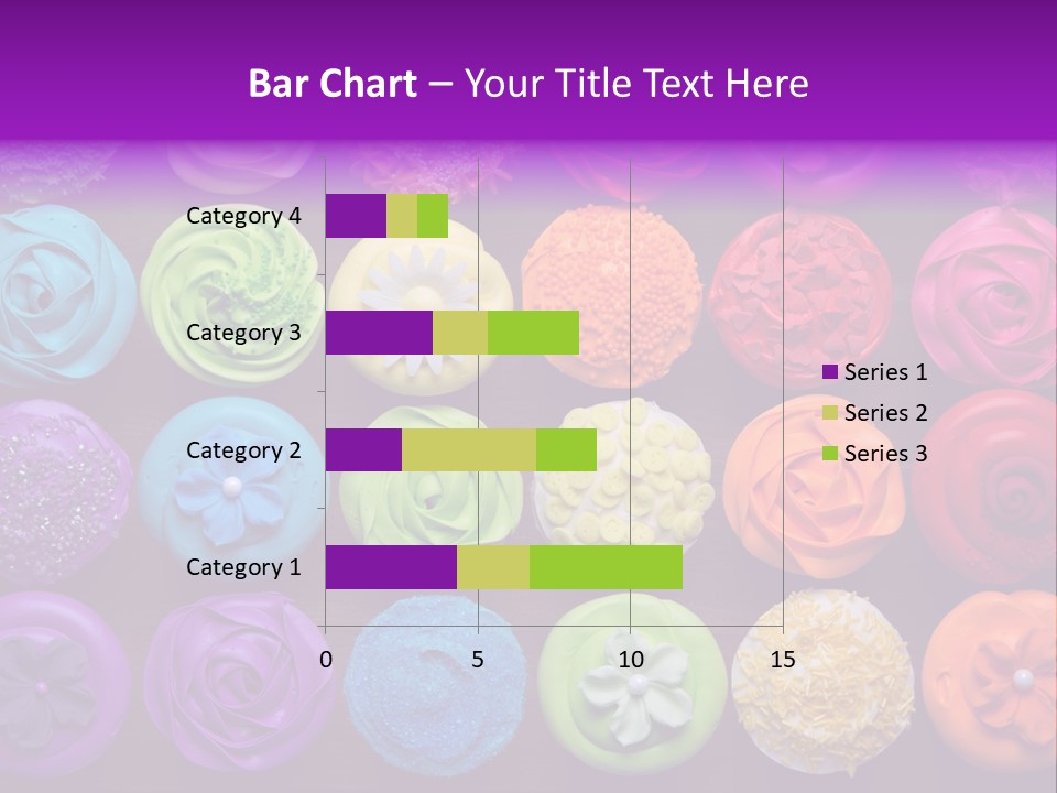 Colorful Flowers Fairy Cakes PowerPoint Template