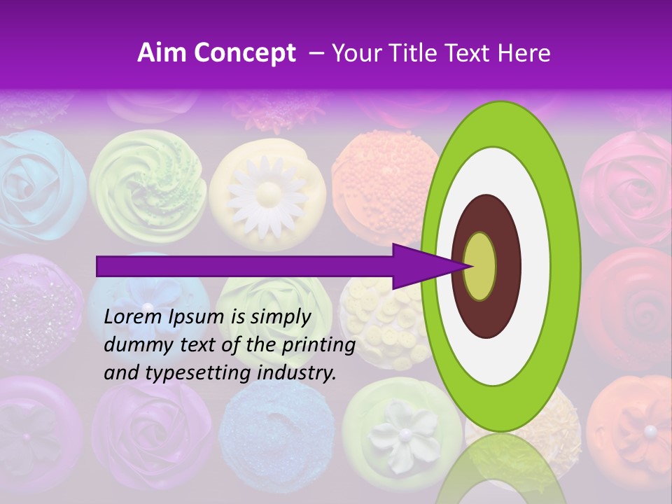 Colorful Flowers Fairy Cakes PowerPoint Template