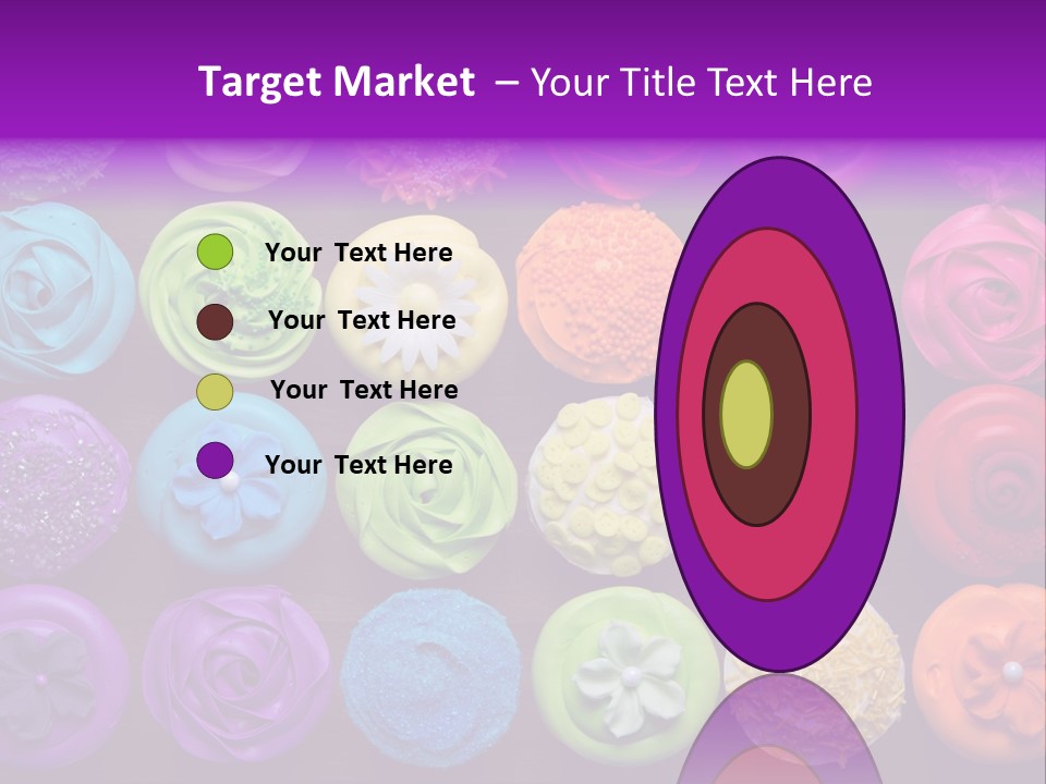 Colorful Flowers Fairy Cakes PowerPoint Template