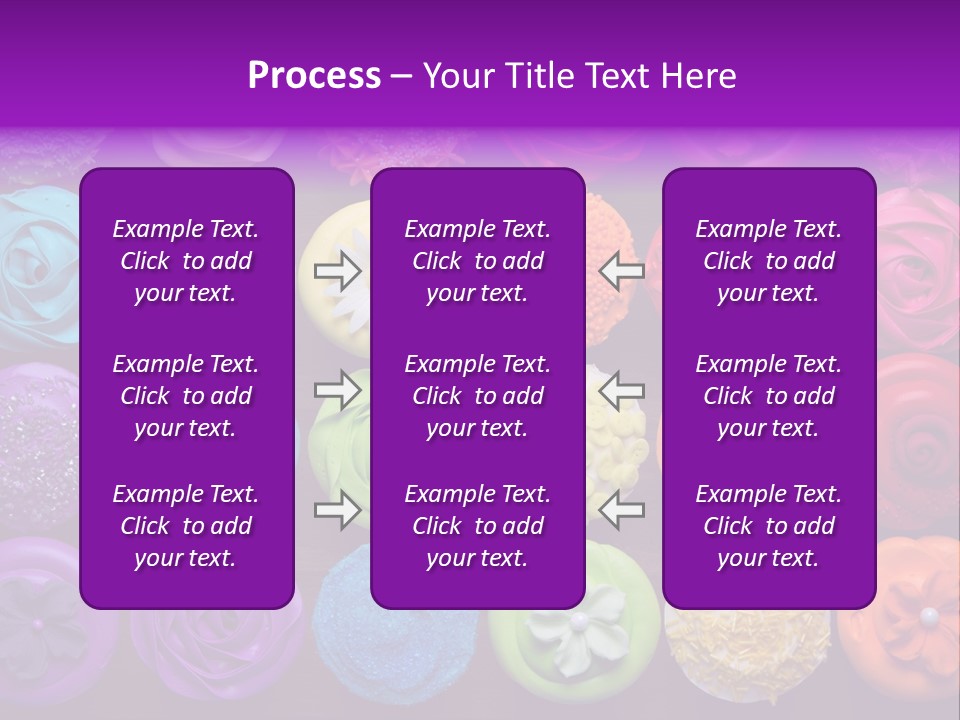 Colorful Flowers Fairy Cakes PowerPoint Template