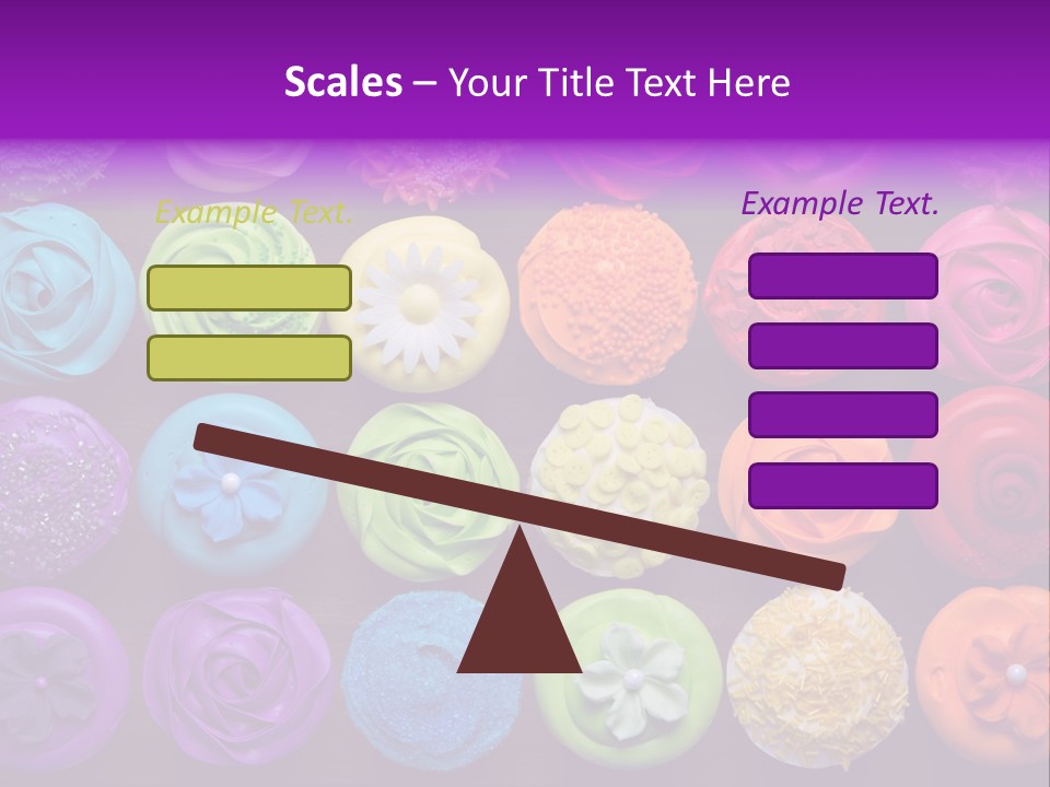 Colorful Flowers Fairy Cakes PowerPoint Template