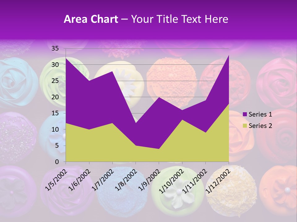 Colorful Flowers Fairy Cakes PowerPoint Template