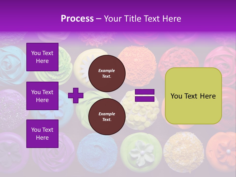 Colorful Flowers Fairy Cakes PowerPoint Template