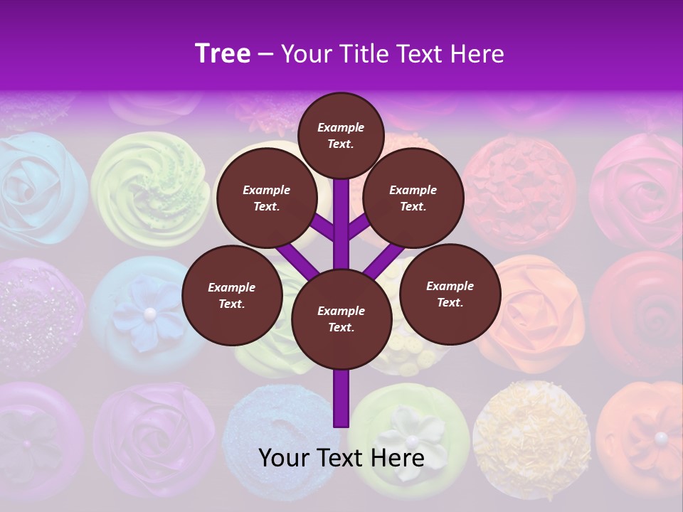 Colorful Flowers Fairy Cakes PowerPoint Template