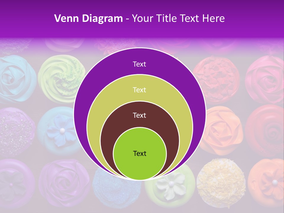 Colorful Flowers Fairy Cakes PowerPoint Template