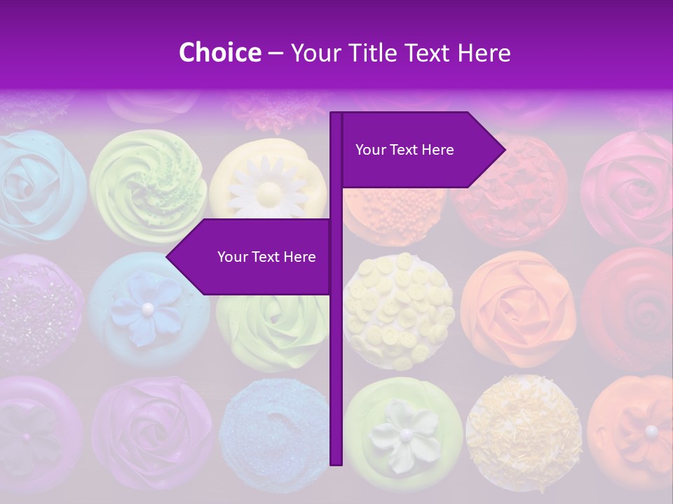 Colorful Flowers Fairy Cakes PowerPoint Template