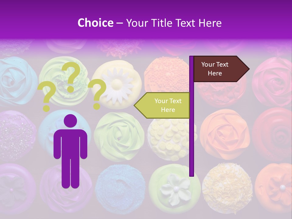 Colorful Flowers Fairy Cakes PowerPoint Template