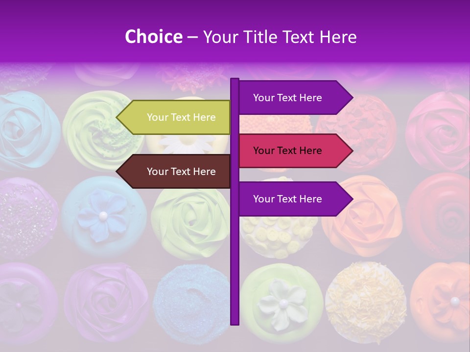 Colorful Flowers Fairy Cakes PowerPoint Template