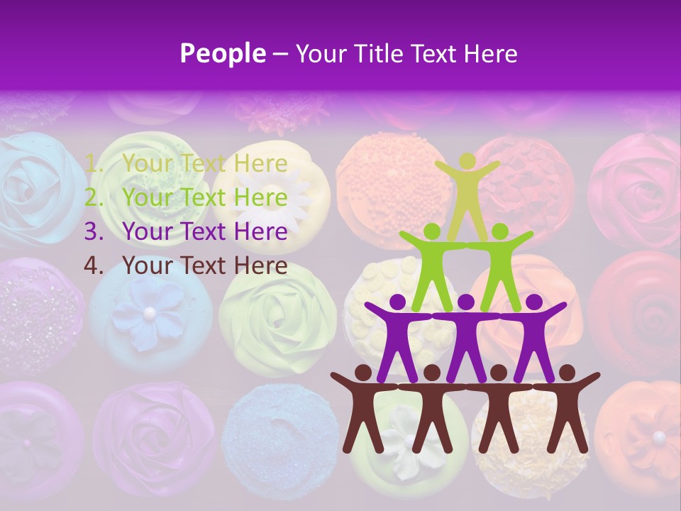 Colorful Flowers Fairy Cakes PowerPoint Template